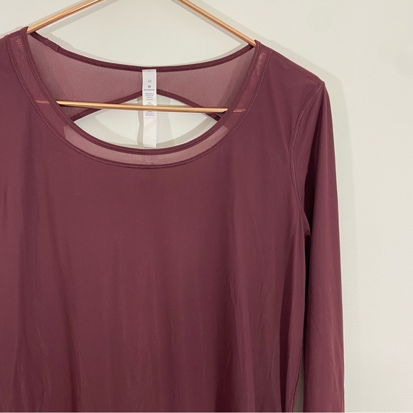 Lululemon Mix & Mesh Long Sleeve Redwood 10 Yoga Pilates 4 Way Stretch - Picture 5 of 12